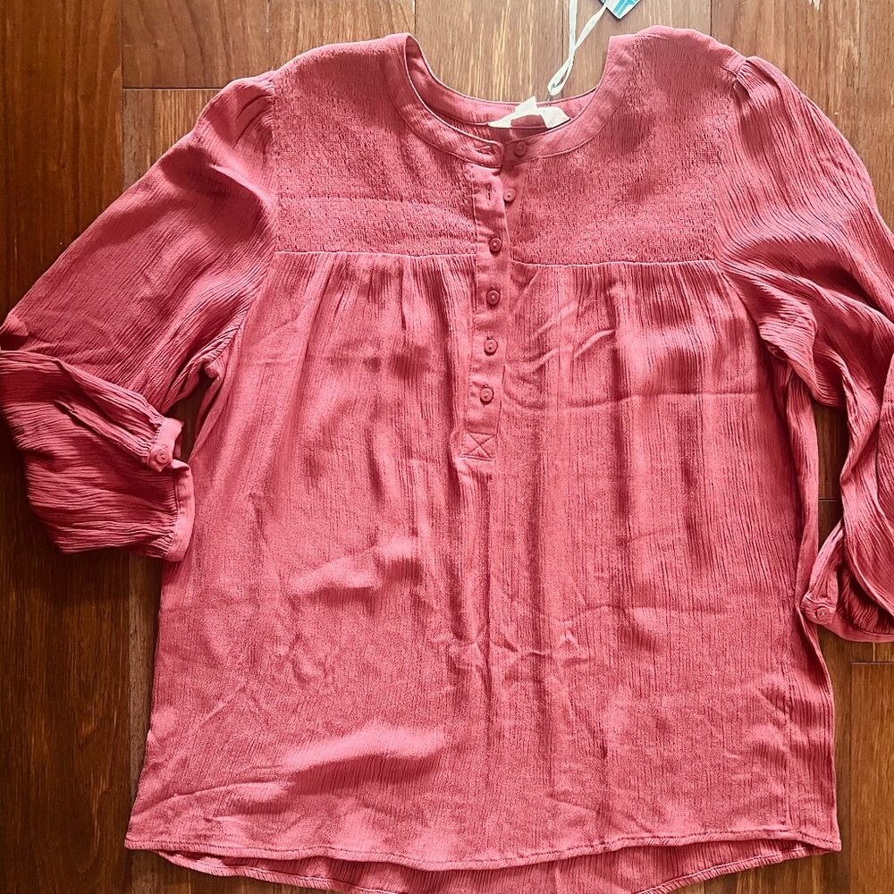 NWT Market & Spruce Long Sleeve Top, Earth Red, Size M